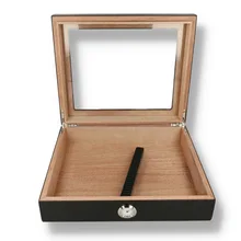 Glass Fronted Cigar Humidor Black