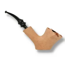 Handmade Danish freehand briar pipe by Erik Nørding in a natural smooth finish