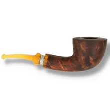Handmade Danish freehand pipe by Erik Nording featuring warm chestnut briar and decorative mount.
