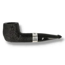 Peterson 160th Anniversary 1525 sandblasted straight billiard pipe side profile with silver band