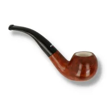 Dr Plumb 4598-04 bent apple pipe with meerschaum lined bowl and smooth light briar finish