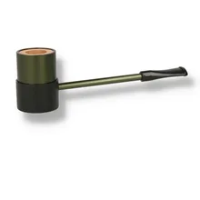 Erik Nording Briar Lined Aluminium Compass Sailor Pipe (Green)
