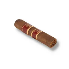 Rocky Patel Vintage Series 1990 Broadleaf Half Corona single cigar with dark Honduran Broadleaf wrapper and red and gold Vintage 1990 bands.
