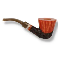 Tommaso Spanu High Grade Artisan Briar Pipe Half Rustic 5059