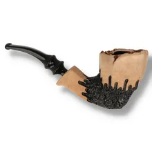 Side profile of Erik Nørding Signature Rustic 167 Danish freehand pipe featuring organic rim and textured rustic finish