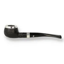 **RARE** Peterson Black Sandblast Silver Cap 406 Briar Pipe 199