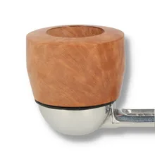 Peacemaker Dover Natural replacement briar pipe bowl fitted to a Falcon metal stem, showing its broad flat rim, rounded lower profile and smooth light briar finish; stem not included.
