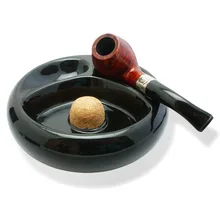 520715 Black Ceramic Pipe Smokers Ashtray