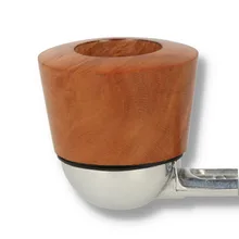 Peacemaker Algiers Light replacement briar pipe bowl fitted to a Falcon-style metal stem, showing the broad Calabash profile and smooth natural finish; stem not included.