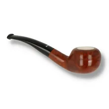 Reverse view of Dr Plumb curved tomato pipe showing rounded bowl and curved black stem