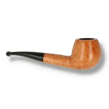 Reverse side of Dr Plumb Cortina Light pipe showing the natural briar grain, rounded bowl and traditional bent black fishtail stem.