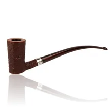 Northern Briars G4 Churchwarden Banded NB-280 showing its tall rustic briar bowl, silver-coloured band and long curved marbled stem