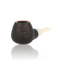 White Elephant Ebony And Ivory 9mm Sandblast Briar Pipe 5