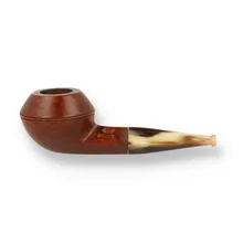 Ropp Stout Horn Pipe Smooth Squat Bulldog Briar Pipe ROP-019