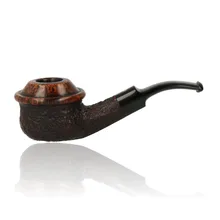 Northern Briars G5 Countryman Roxcut Regal NB-266 left-side view, showing the dark rusticated briar bowl, broad polished rim and bent black stem.