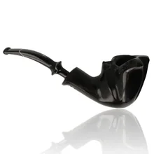 Erik Nørding Ebony Briar Line Freehand Pipe 702 with polished black finish and sculpted bowl