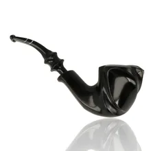 Erik Nording Freehand Special Ebony 220 pipe showing decorative long black acrylic stem and sculpted bowl