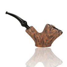 Erik Nording Freehand Signature Smooth Black Grain Briar Pipe 182