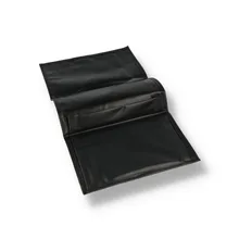 Budget Black Latex / Oil Skin Fold-Up Tobacco Pouch 