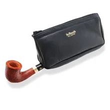 Dr Plumb Zipped Combination Black Leather Pipe Tobacco Pouch P25500