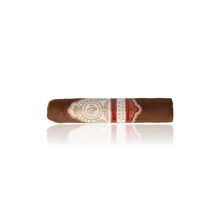 Rocky Patel Grand Reserve Half Corona single loose cigar with dark brown wrapper and ornate cream, gold and red Grand Reserve cigar band.