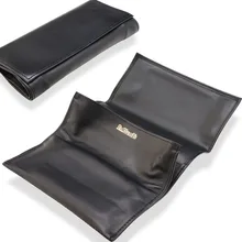 Dr Plumbs Smooth Large Black Leather Roll Up Pipe Tobacco Pouch P2803