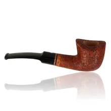 Side view of Talamona Sabbiato S Italian curved Dublin pipe showing flared bowl and tapered stem