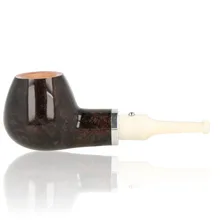 White Elephant Ebony And Ivory 9mm Grey Briar Pipe 5
