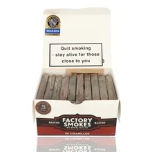 An open box of 50 Drew Estate Factory Smokes Cigarillos