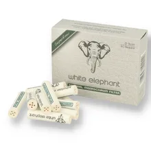 White Elephant Natural Meerschaum 9mm Pipe Filters 40's