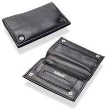 Dr Plumb Black Leather Small Double Wallet Leather Tobacco Pouch P35521