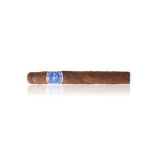 Juliany Blue Line Corona cigar with rustic brown Dominican wrapper and blue, silver and white Premium Blue Line band.