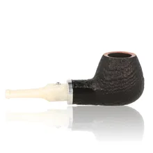 White Elephant Ebony And Ivory 9mm Sandblast Briar Pipe 5