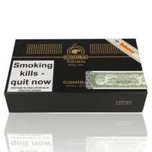 A cardboard covered box of 3 Cohiba Talisman Cigars