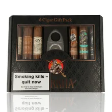 Gurkha Limited Edition Dominican Toro Sampler containing six assorted premium cigars from the Cellar Reserve, 35th Anniversary, Colección Especial and Dragonfly ranges, complete with cigar cutter.