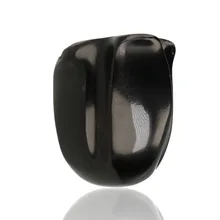 Handmade Danish briar pipe featuring ebony finish, plateau rim and black acrylic stem