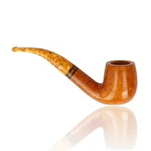 Right side view of Savinelli Miele 601 Bent Billiard pipe showing the polished briar grain, deep bowl and distinctive honey-coloured acrylic mouthpiece.