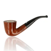 Dr Plumb bent Dublin briar pipe 4598-05 with meerschaum lining and curved black stem