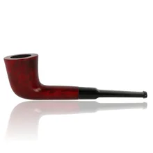 Talamona di Paolo Croci Elegant English Red Zulu briar pipe with smooth red finish and black acrylic stem