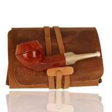 Big Ben Shepherd 457 Real Horn Stem Pipe and Roll-up Leather Pouch