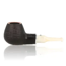 White Elephant Ebony And Ivory 9mm Sandblast Briar Pipe 5