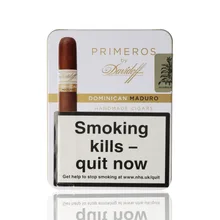 A tin of Davidoff Dominican Maduro Cigars