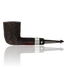 A large straight Dublin pub pipe with silver band
