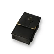 Falcon Black Leather Cigarette Packet Holder 697