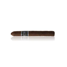Joya Black Coronet cigar with dark brown Mexican San Andrés wrapper and black, silver and blue Joya Black band.