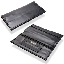 Dr Plumbs Black Leather Large Double Wallet Tobacco Pouch P35503