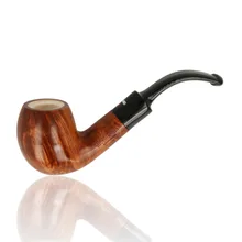 A meerschaum lined Dr Plumbs bent billiard in brown stain with black stem