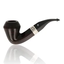 Peterson Sherlock Holmes Heritage Hansom unfiltered smooth briar pipe with sterling silver army mount and black P-Lip stem.