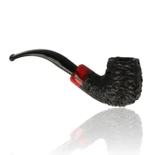 Opposite-side profile of the Peterson Halloween 2026 Rustic XL90 briar pipe, displaying the substantial upright Billiard bowl, rugged black rustication across the bowl and heel, broad red marbled acrylic accent and smoothly curved black mouthpiece