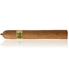 Felipe Gregorio El Pelo de Oro Duque single 5½ x 54 cigar with pale golden-brown wrapper, visible natural leaf veins and metallic-gold Pelo de Oro band.